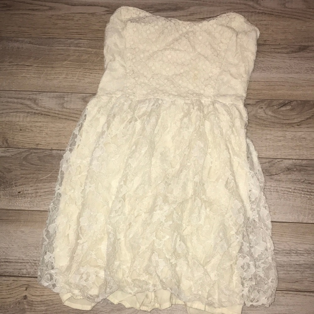 cream mini dress